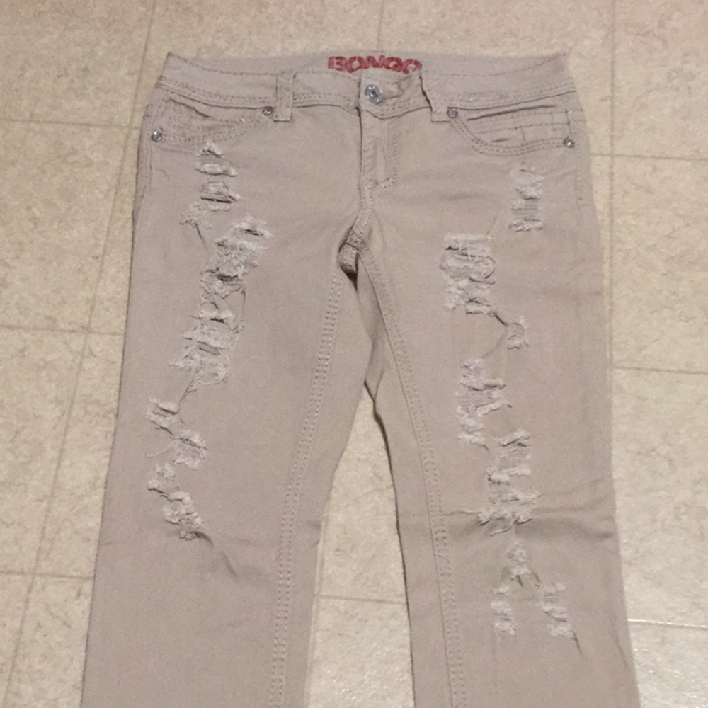 BONGO tan distressed jeans sz 7